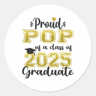 Super Proud Pop von 2025 Absolvent Senior Abschlus Runder Aufkleber