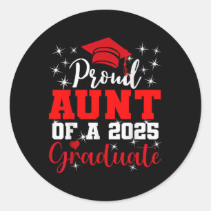 Super Proud Tante of 2025 Graduate Senior Graduati Runder Aufkleber