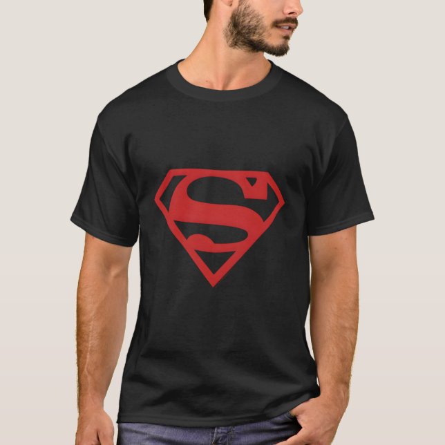 Super Red auf schwarzem Schild T-Shirt (Vorderseite)