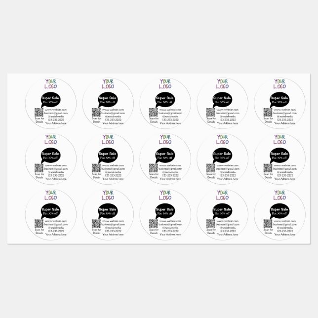 Super Sale Geschäft Rabatt Scan QR-Code Details Etiketten (Blatt)