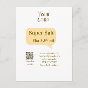 Super Sale Geschäft Rabatt Scan QR-Code Details Postkarte