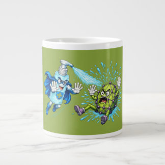 Super Sanitizer vs. Germ Monster  Jumbo-Tasse