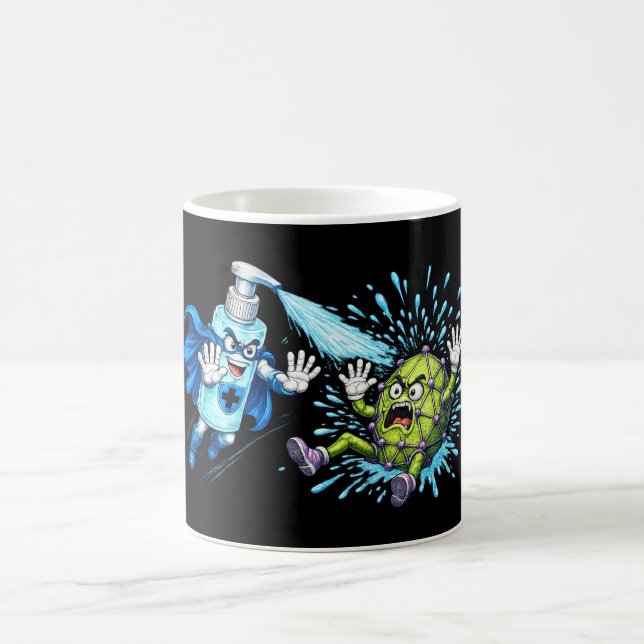 Super Sanitizer vs. Germ Monster  Kaffeetasse (Mittel)