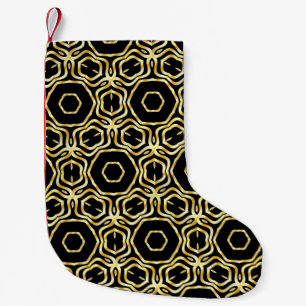 Super Schöne nahtlose Blume in Schwarz und Gold Kleiner Weihnachtsstrumpf