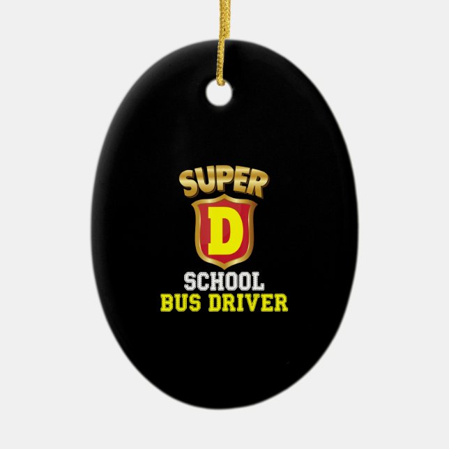 Super School Busfahrer zurück zum Schulherzen Kind Keramik Ornament (Vorne)