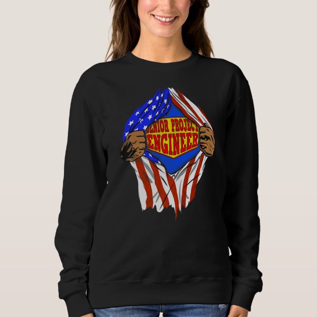Super Senior Project Engineer Hero Job Sweatshirt (Vorderseite)