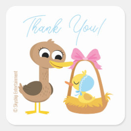 Super Simple | 5 Little Ducks Boy Baby Shower Quadratischer Aufkleber
