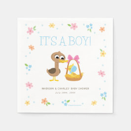 Super Simple | 5 Little Ducks Boy Baby Shower Serviette