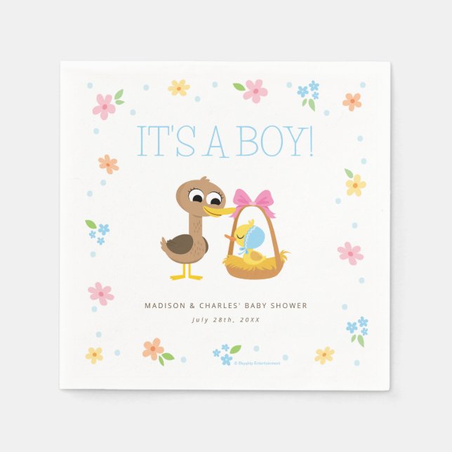 Super Simple | 5 Little Ducks Boy Baby Shower Serviette (Vorderseite)