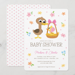 Super Simple   5 Little Ducks Girl Babydusche Einladung
