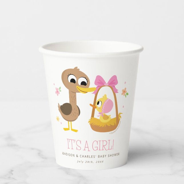 Super Simple | 5 Little Ducks Girl Babydusche Pappbecher (Vorderseite)