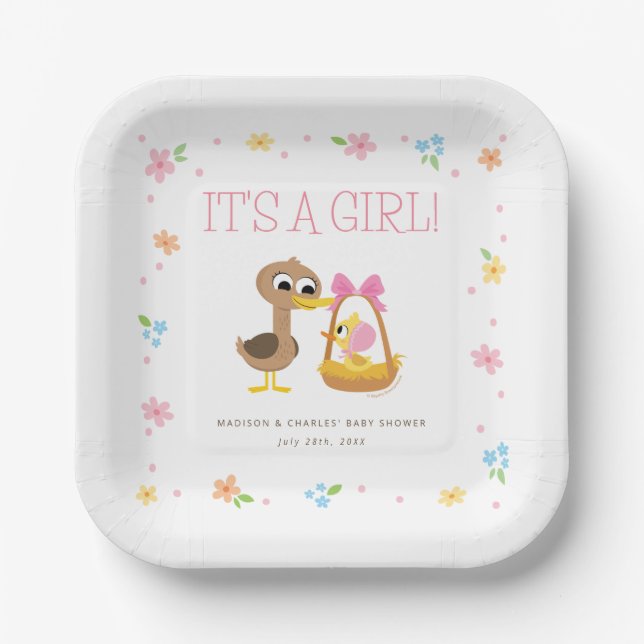 Super Simple | 5 Little Ducks Girl Babydusche Pappteller (Vorderseite)