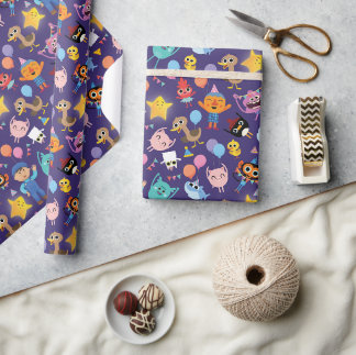 Super Simple Characters Birthday Pattern Geschenkpapier
