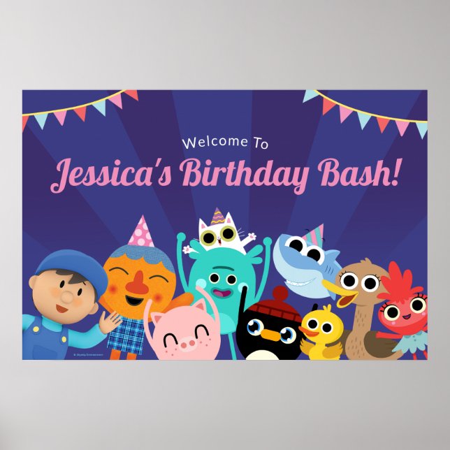 Super Simple Characters Festive Birthday Banner Poster (Vorne)