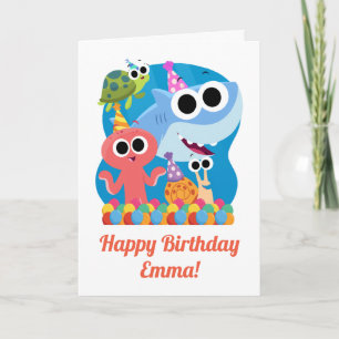 Super Simple   Finny der Hai Konfetti Geburtstag Karte