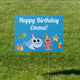 Super Simple | Finny the Shark Confetti Birthday Gartenschild