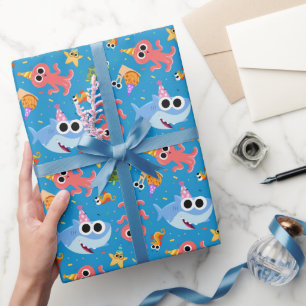 Super Simple   Finny the Shark Confetti Birthday Geschenkpapier