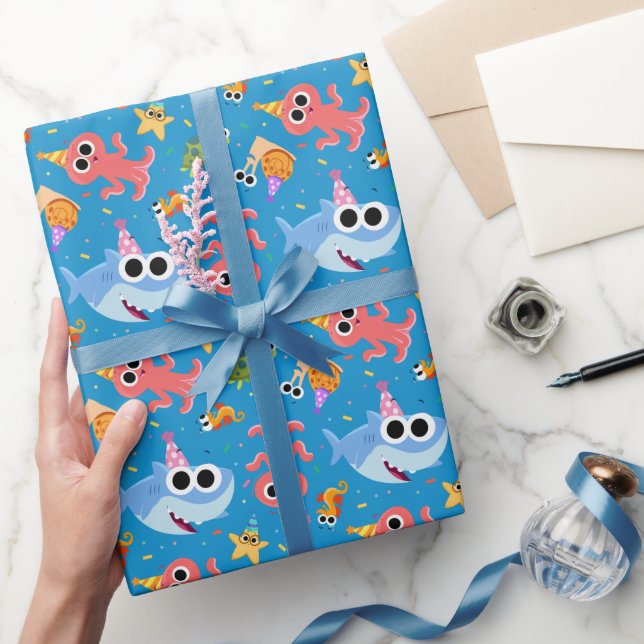 Super Simple | Finny the Shark Confetti Birthday Geschenkpapier (Schenken)