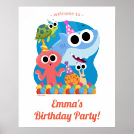 Super Simple | Finny the Shark Confetti Birthday Poster