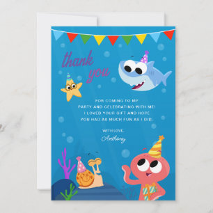 Super Simple   Finny the Shark Ocean Birthday Dankeskarte