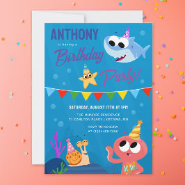 Super Simple | Finny the Shark Ocean Birthday Einladung