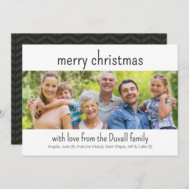 Super Simple Foto Weihnachtskarte Feiertagskarte (Vorne/Hinten)