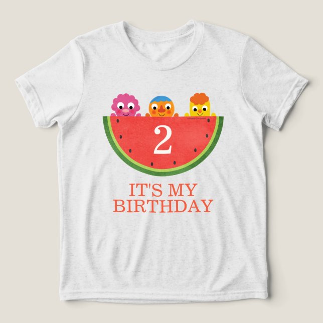 Super Simple | Noodle & Pals Watermelon Party Tri-Blend Shirt (Design Vorderseite)