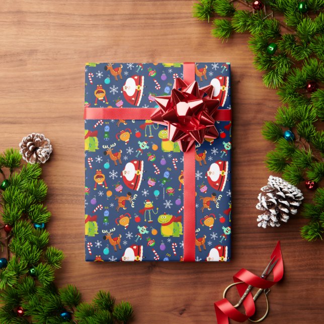 Super Simple Rhymington Holiday Character Pattern Geschenkpapier (Feiertagsgeschenk)