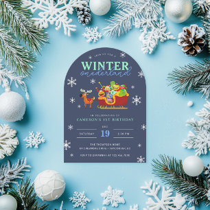 Super Simple Rhymington Winter Onederland Birthday Einladung