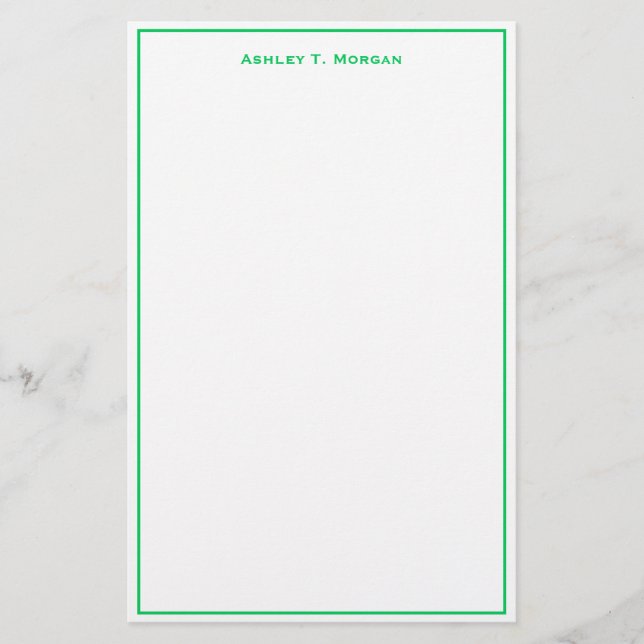 Super Simplizität Emerald White DIY Frame Briefpapier (Vorderseite)
