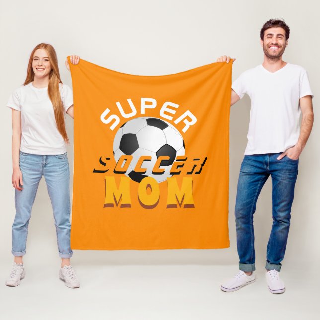 Super Soccer Mama Football Typografie Sporty Mothe Fleecedecke (Beispiel)