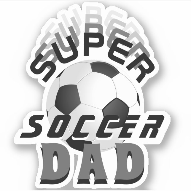 Super Soccer Vater Football Ball Sporty Vater Aufkleber (Vorderseite)