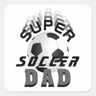 Super Soccer Vater Football Sporty Vater Quadratischer Aufkleber
