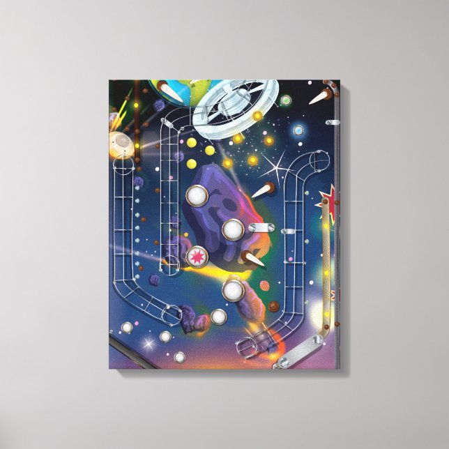 Super Space Pinball Maschine Leinwanddruck (Vorderseite)