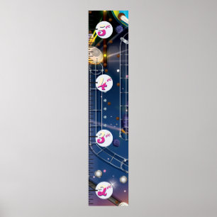Super Space Pinball-Maschine Wachstumsdiagramm. Poster