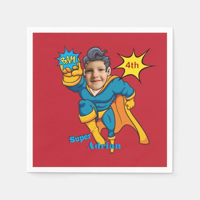 Super Special Kids 🌟 Bester Superheld Serviette (Vorderseite)