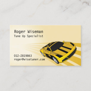 Super Sporty Yellow Business Card Visitenkarte