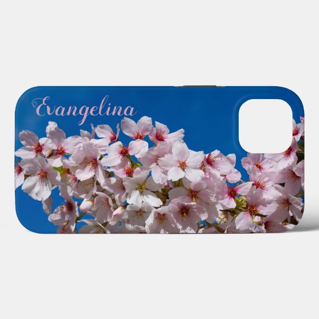 Super Spring Cherry blüht Sakura Individuelle Name Case-Mate iPhone Hülle (Rückseite (Horizontal))