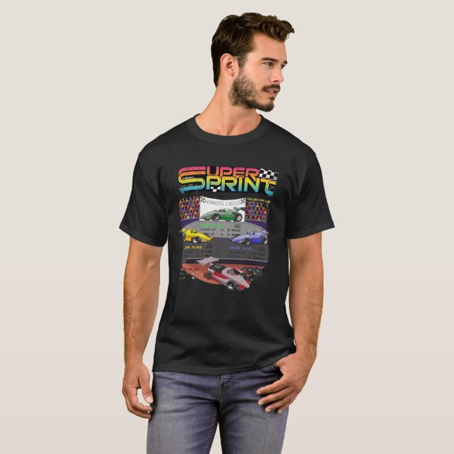 Super Sprint Retro-Arcade T-Shirt (Vorne ganz)