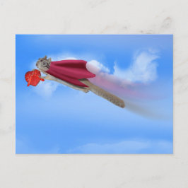 Super Squirrel Valentine Delivery Service Feiertagspostkarte