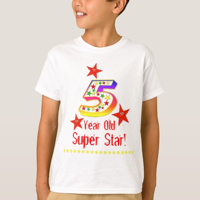 Super Star 5th Birthday Shirt für Jungs (Vorderseite)