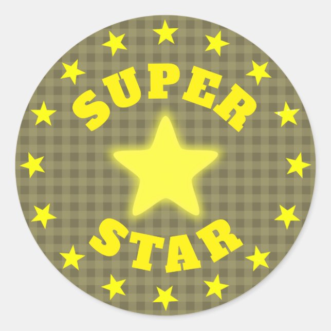 Super Star Award Runder Aufkleber (Vorderseite)