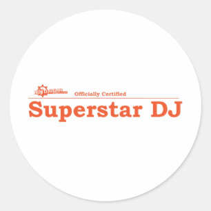 Super Star DJ Certified Runder Aufkleber