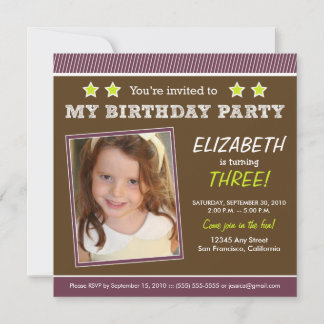 Super Star! Einladung zur Lila Geburtstagsparty