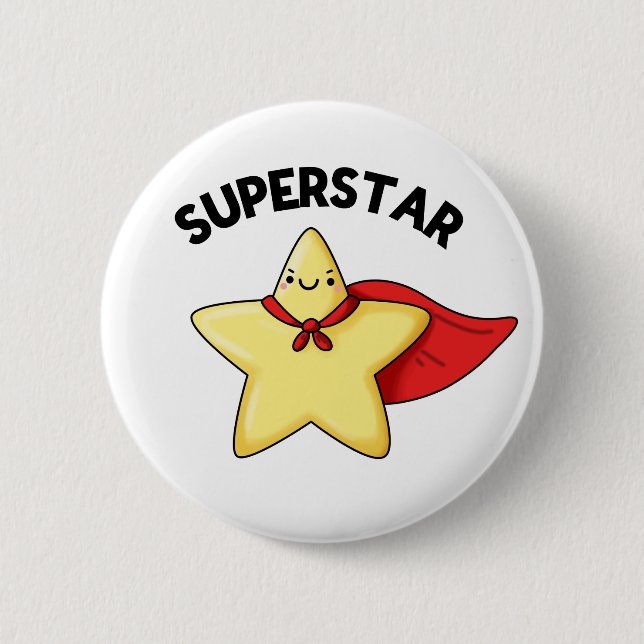 Super Star Funny Astronomie Pun Button (Vorderseite)