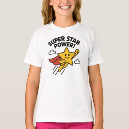 Super Star Power Süßes Gelbes Heldendesign T-Shirt