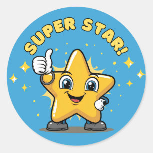 Super Star Sticker, Motivierend Sticker, Star Sti Runder Aufkleber