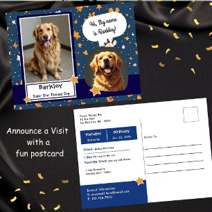 Super Star Therapie-Hundebesuch Postkarte