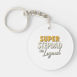 Super Step Dad the Legend Keychain Heartfelt Gift Schlüsselanhänger