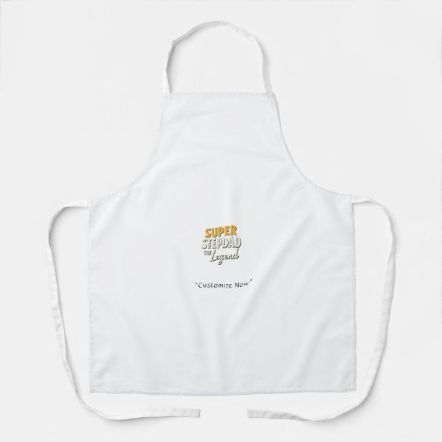 Super Step Dad the Legend Schürze – BBQ-Geschenk (Vorderseite)